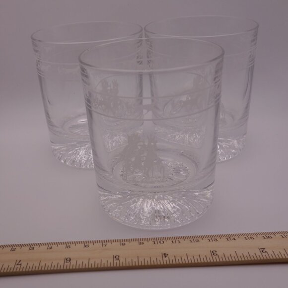 Set of Three(3) Vintage Blue Bonnets Scotch Glasses - Picture 4 of 9